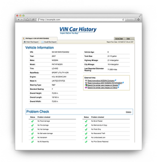 Detailed Vehicle History Report